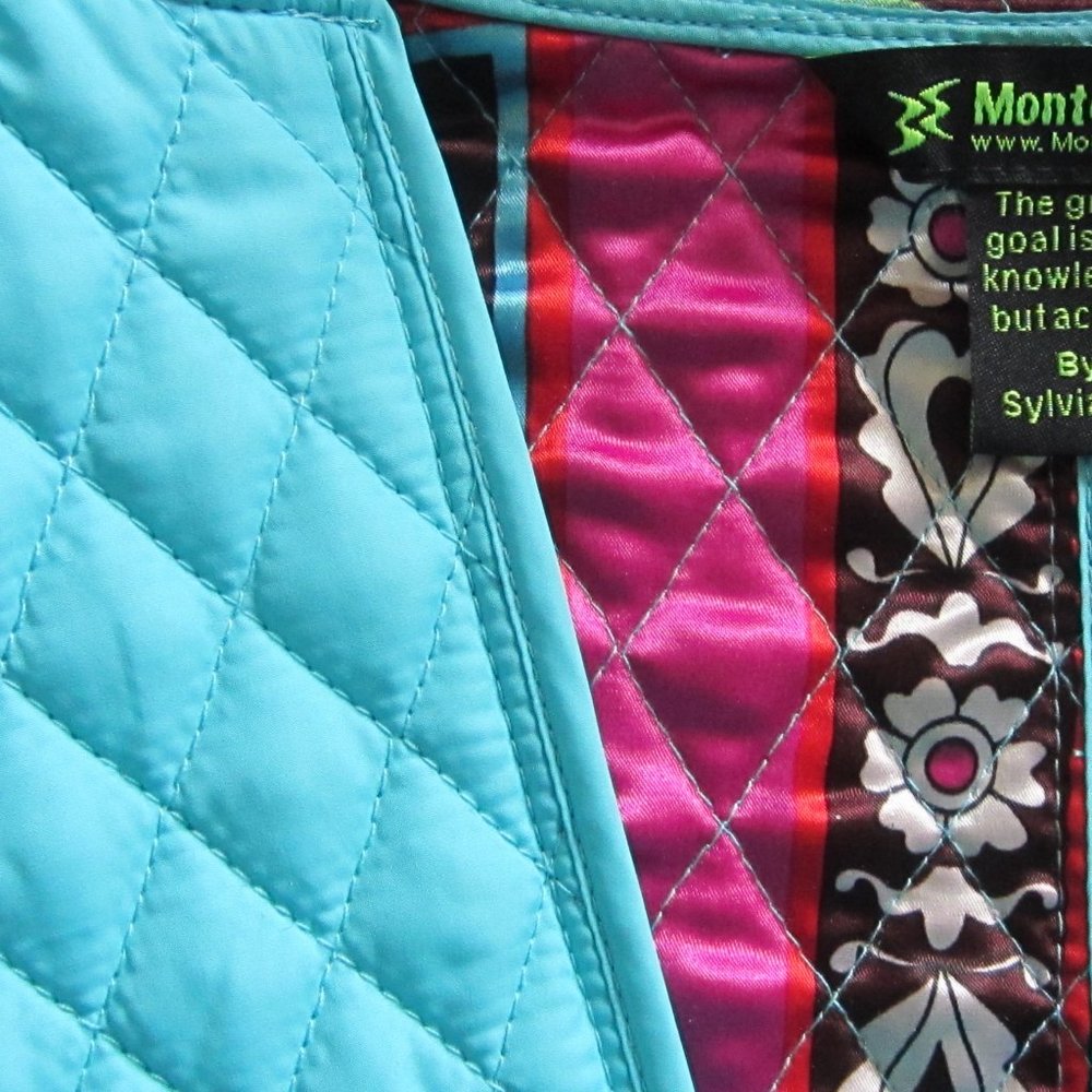 MONTE MILANO Women's Lightweight Quilted Jacket by Silvia Oh Turquoise Sz. L